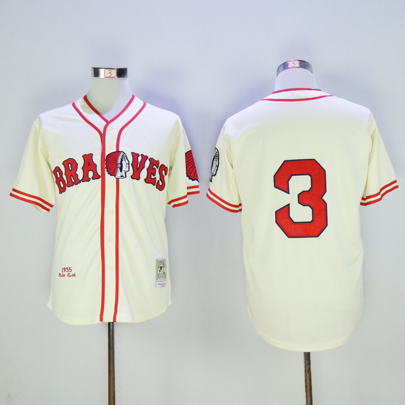2017 MLB Atlanta Braves #3 Murphy Cream Throwback Jerseys